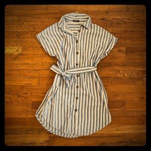 Stripped Summer Button-Down Dress